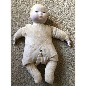 1920s Baby Doll Bisque Head Cloth Body Germany Rare Antique